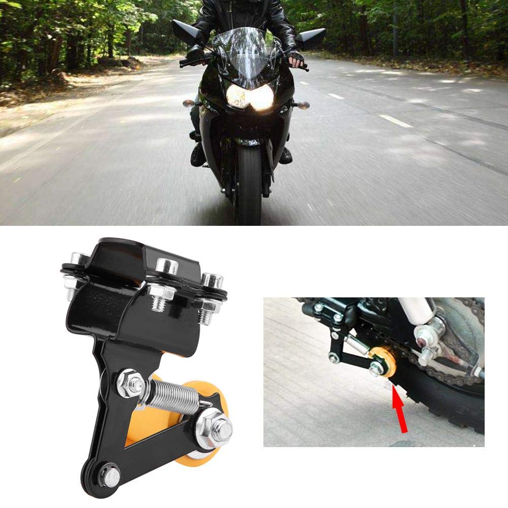 Tendeur de Chaîne Fer Plastique Tendeur de Chaîne de Réglage Boulon du Rouleau cessoires Modifiés pour la Plupart des Motos(Noir) tendeur de chaîne Moto Universelle tendeur Chaine tendeur Chaine