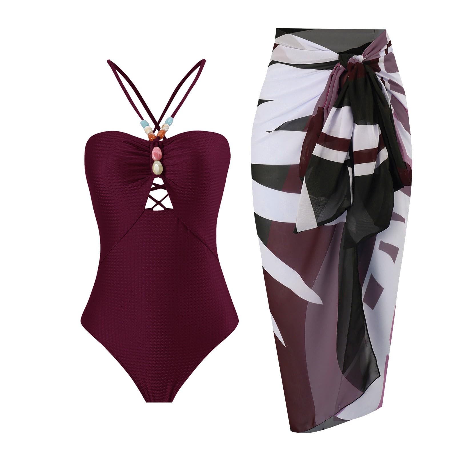 uxxnjfg Bañadores Mujer Natacion Conjuntos Dos Piezas Sexy Verano Reductores Barriga Swimsuit Estampado Flores Bañador Deportivo Bañadores