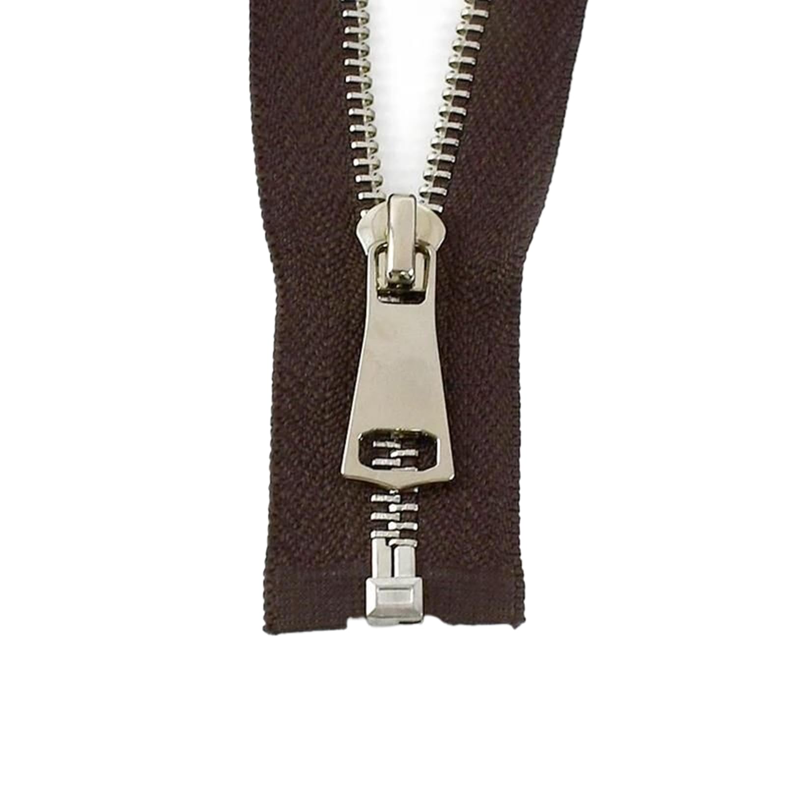 2pcs 40-120 cm 5# Metal Zipper Open-end Auto Lock Zips Sewing Zippers Single Slider Silver Teeth Zip, Coffee, No5,80cm