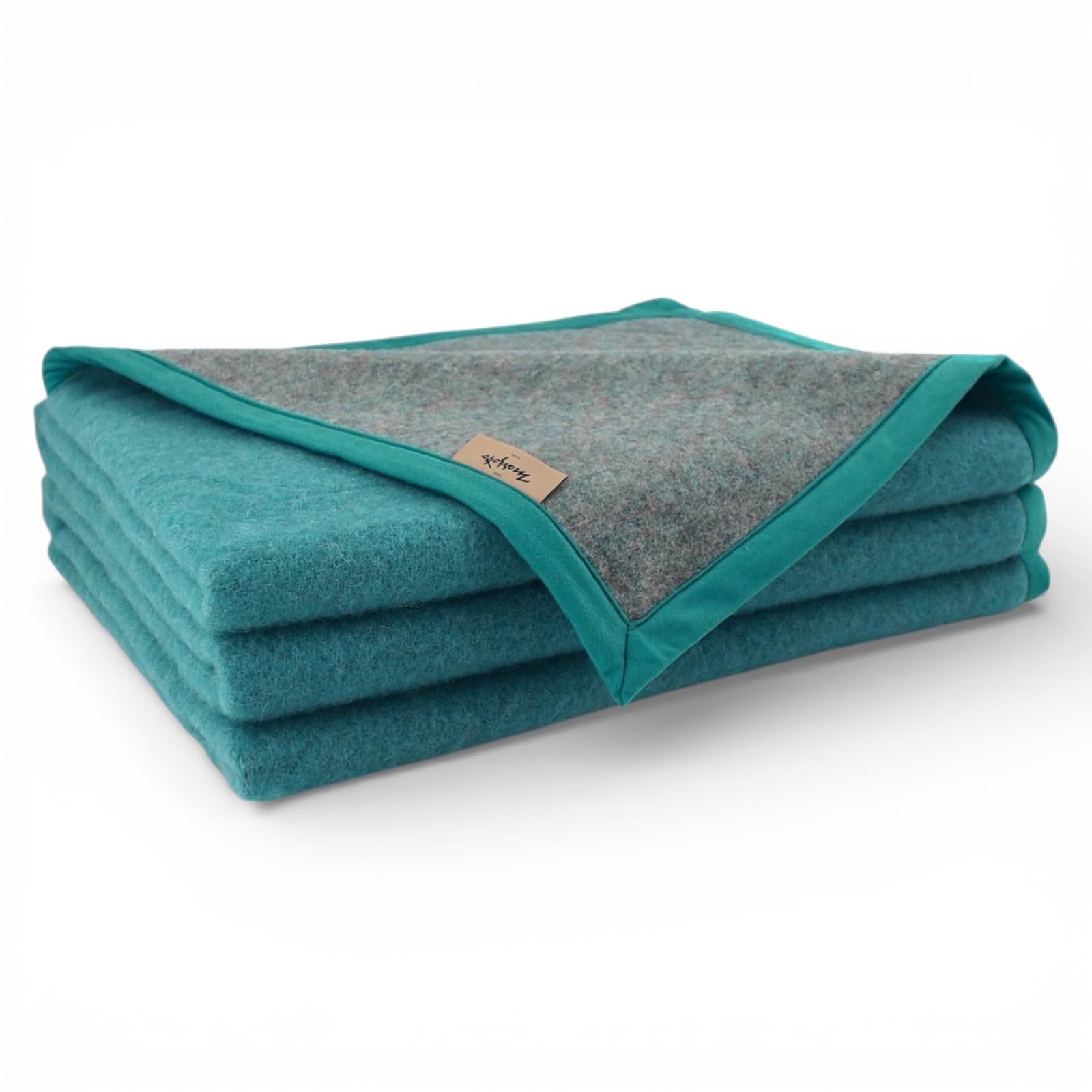 LANEROSSI Coperta Matrimoniale Marzotto Art. Marta CAROLA doubleface - misura cm 210x250 in 100% pura lana vergine peso 380gr INVERNALE (Pavone AZZURRO)