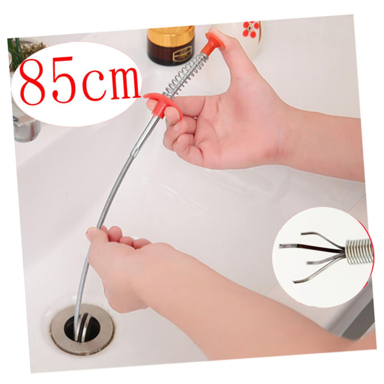 ARTIBETTER Flexible Tool Bendable Dredging Sticks for Hair Clogs Sink and Kitchen Cleaning Convenient Gripper Design Random Color Handle