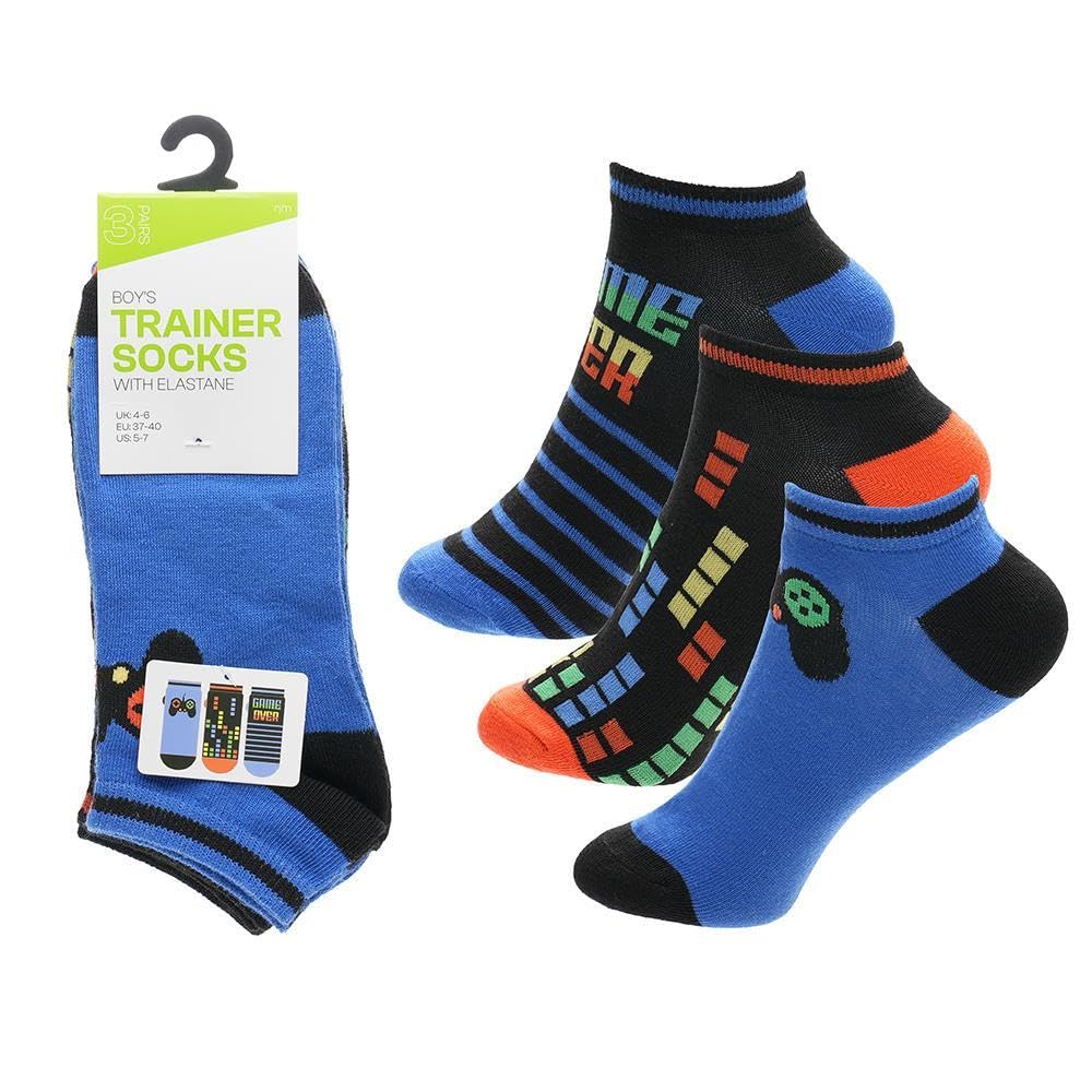A2Z 4 Kids Chłopięce dziewczęce skarpety do sneakersów, 6 sztuk, niski krój, skarpety sportowe z elastanem, oddychające, szkolne, na co dzień, skarpety do trenera, wielopak na co dzień, wygodne