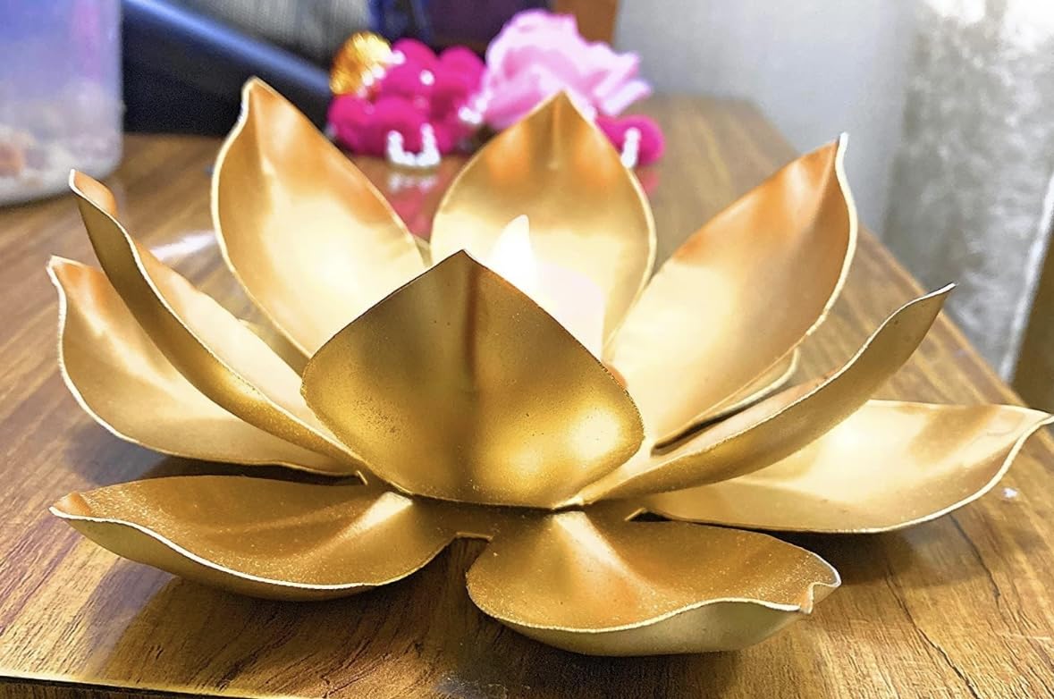 AGAAS ENTERPRISES Metal Lotus Shape Tealight Candle Holder Table Decoration Diwali Decoration Corporate Gift (Golden) (B09J8RQT8R) Amazon Price History, Amazon Price Tracker