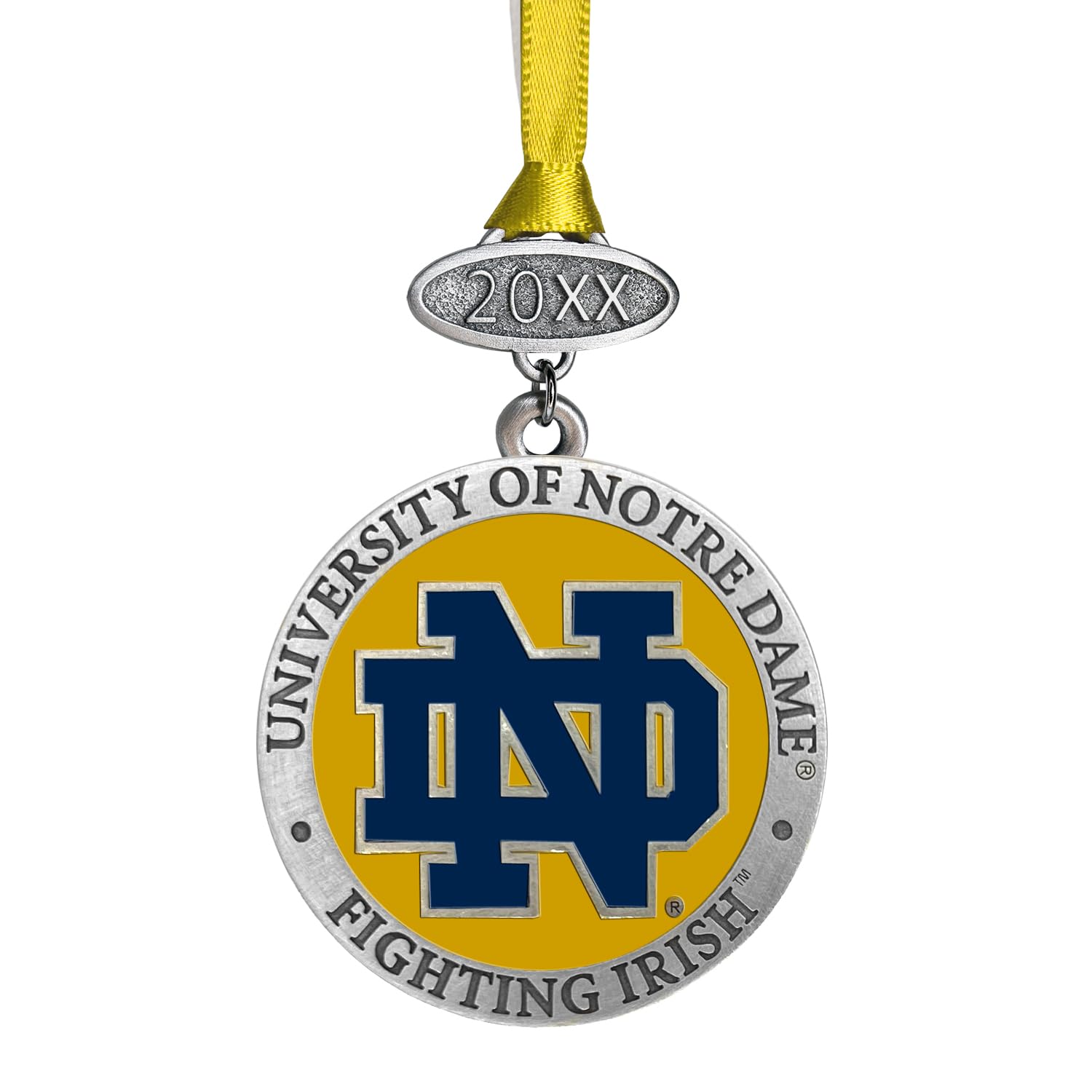 Heritage Pewter Notre Dame Class of 2025 Ornament | Hand-Sculpted Christmas Tree Ornament | Intricately Crafted Metal Pewter Alma Mater Inlay