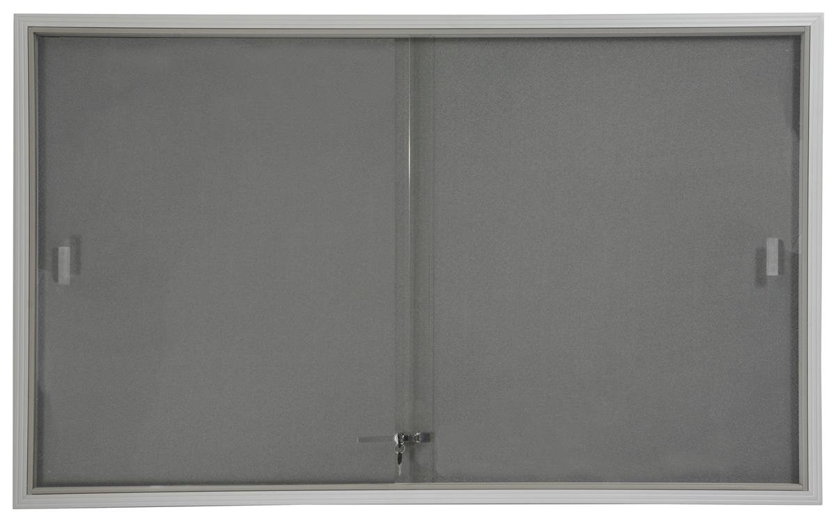 Displays2go 5 x 3 Feet Indoor Bulletin Board with Sliding Glass Doors
