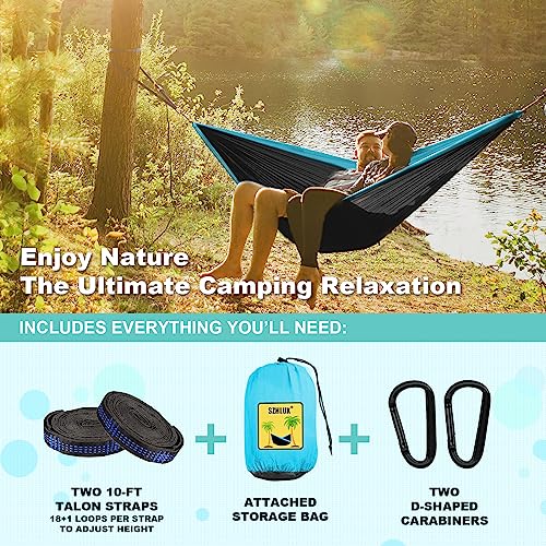 image for SZHLUX Camping Hammock Double & Single Portable Hammocks with 2 Tree S