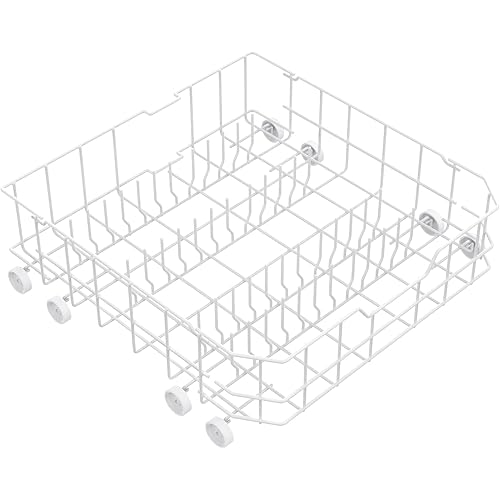 UPGRADED WD28X10384 Dishwasher Lower Dishrack for GE Dishwasher Rack Replacement Parts,WD28X10384 WD28X10166 WD28X10165 WD28X10309 GE Dishwasher Parts with Wheels Bottom Rack Assembly