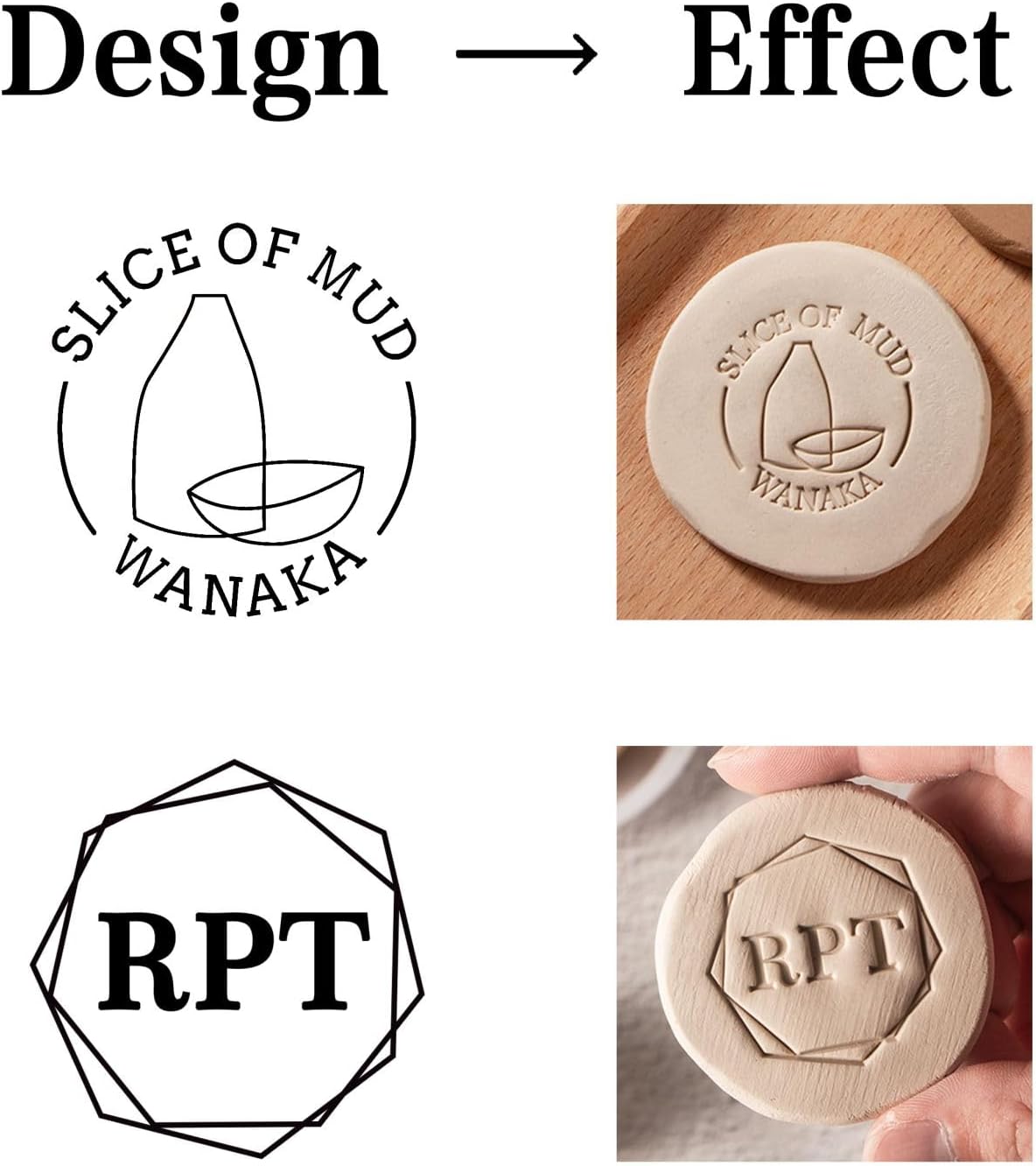 DEIRONPLY Custom Pottery Stamp for Clay-Personalized Clay Stamp Pottery Molds for Crafting Customized Letter Stamps for Clay，Lovely Gift for Potters