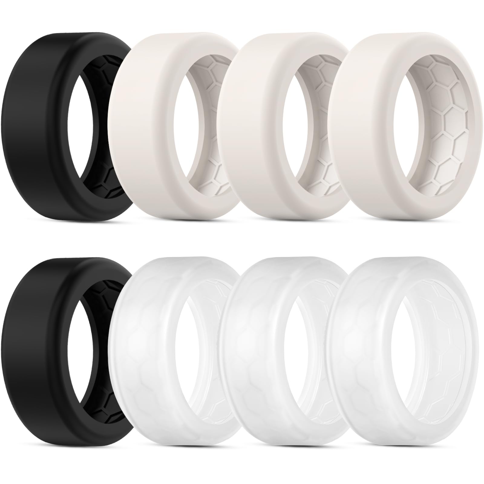 8 Pack Cover Compatible with RingConn Gen 3/Gen 2/Gen 2 Air/Gen 1/Samsung Galaxy Ring, Anti-Slip Texture, Anti-Scratch Elastic Silicone Protector Case Accessories for Men Women Working Out Gym