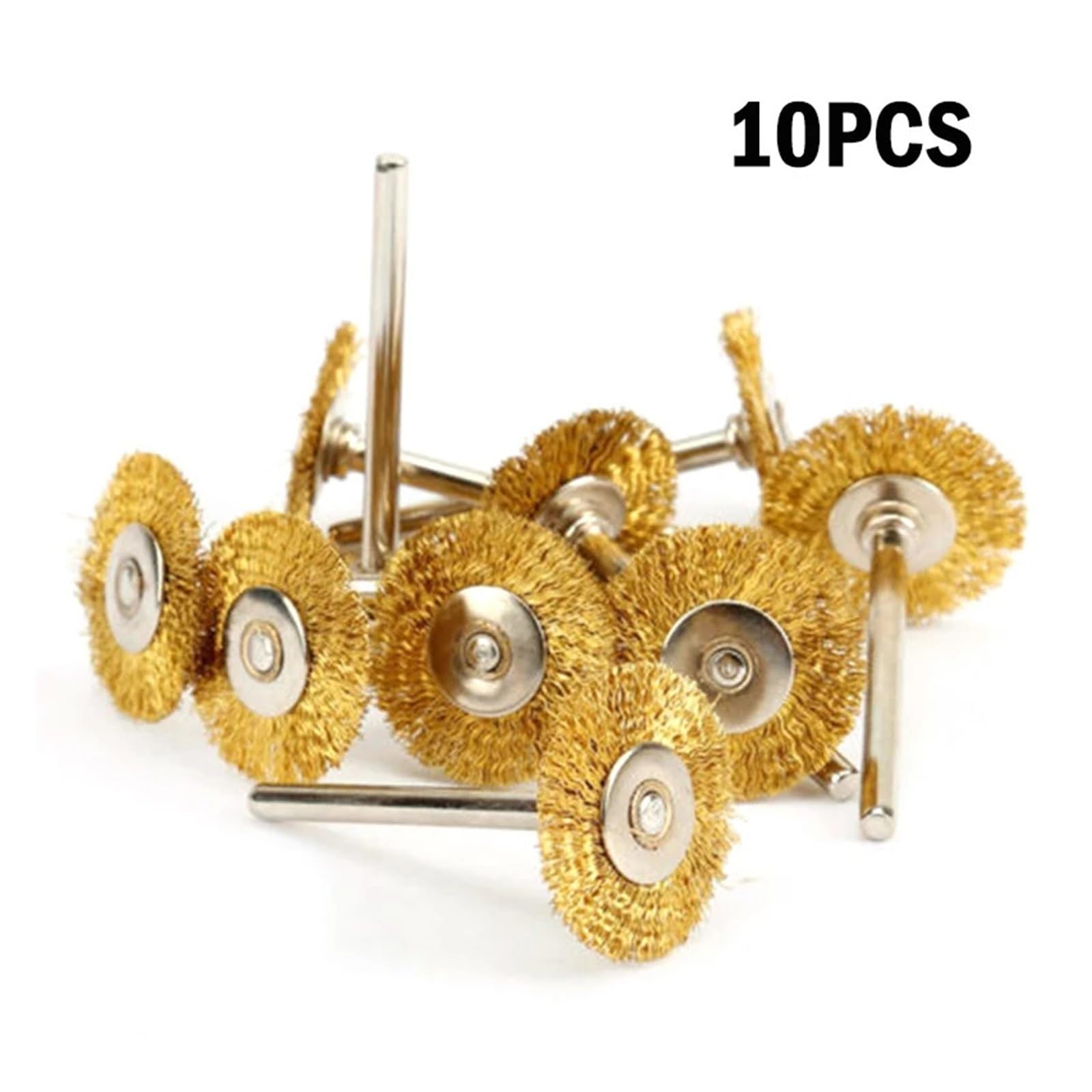 10 sztuk/partia szczotka mosiężna szczotka druciana do kół grawerska szlifierka do form elektronarzędzie obrotowe, 25MM ( Color : 10pcs , Size : 3.17mm )