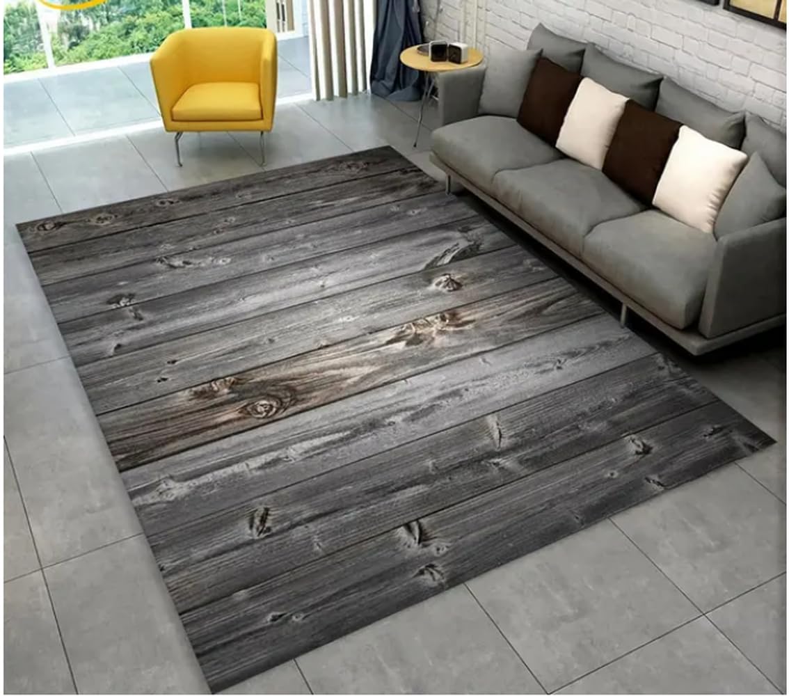 Tapis de grain de bois rétro 80x120cm antidérapant pour salon