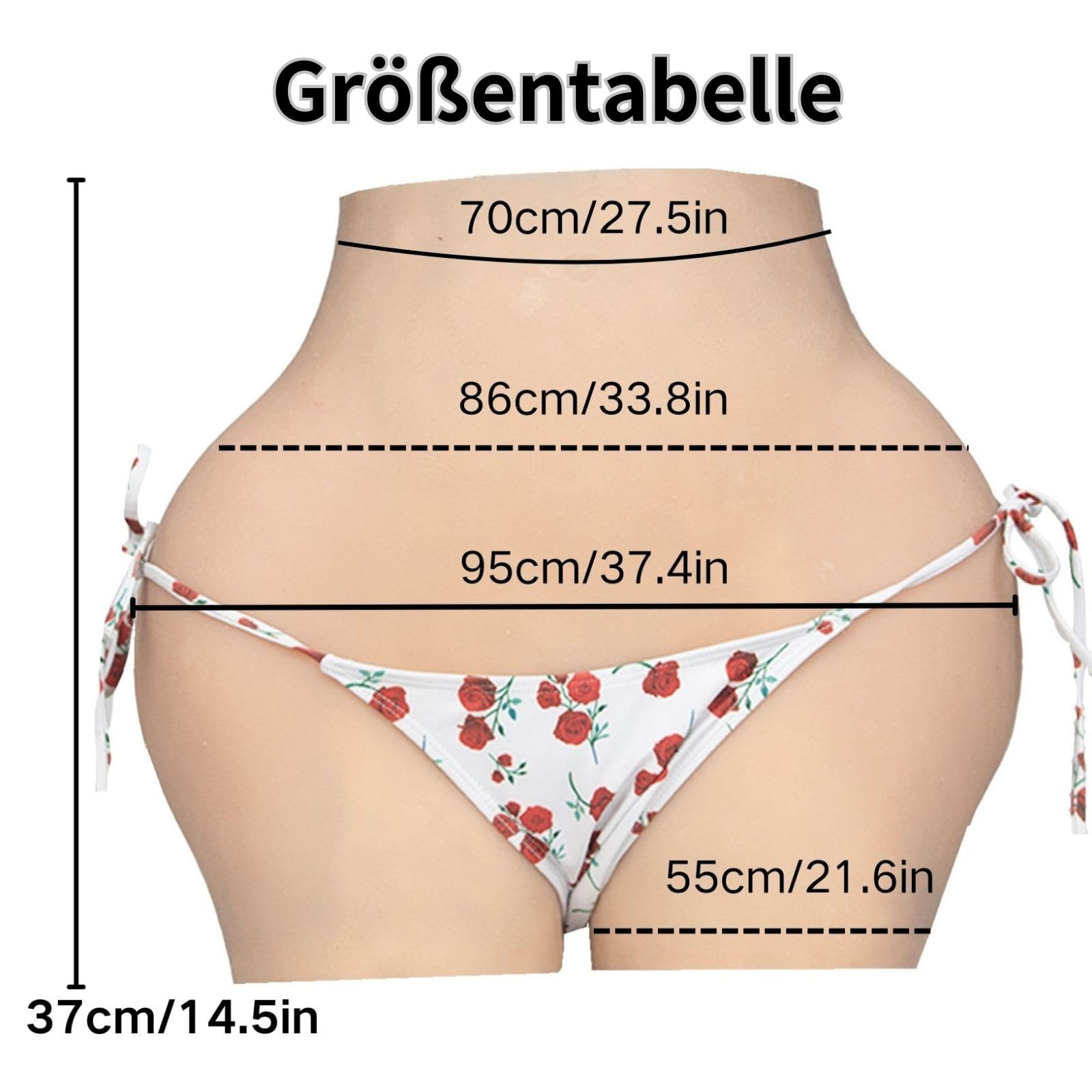 Silikon Hintern Höschen Silikon Panty Hip Enhance Silikon Fake Butt für Crossdresser Transgender Drag Queen