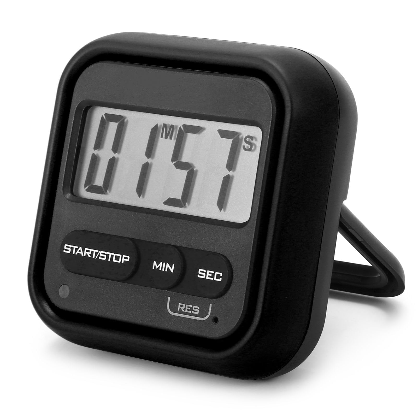 Alomejor Stopwatch with Loud Alarm, Digital Timer Large LCD Screen for Kitchen Gym and Meetings Timer for Cooking and Games (Black)-image-29
