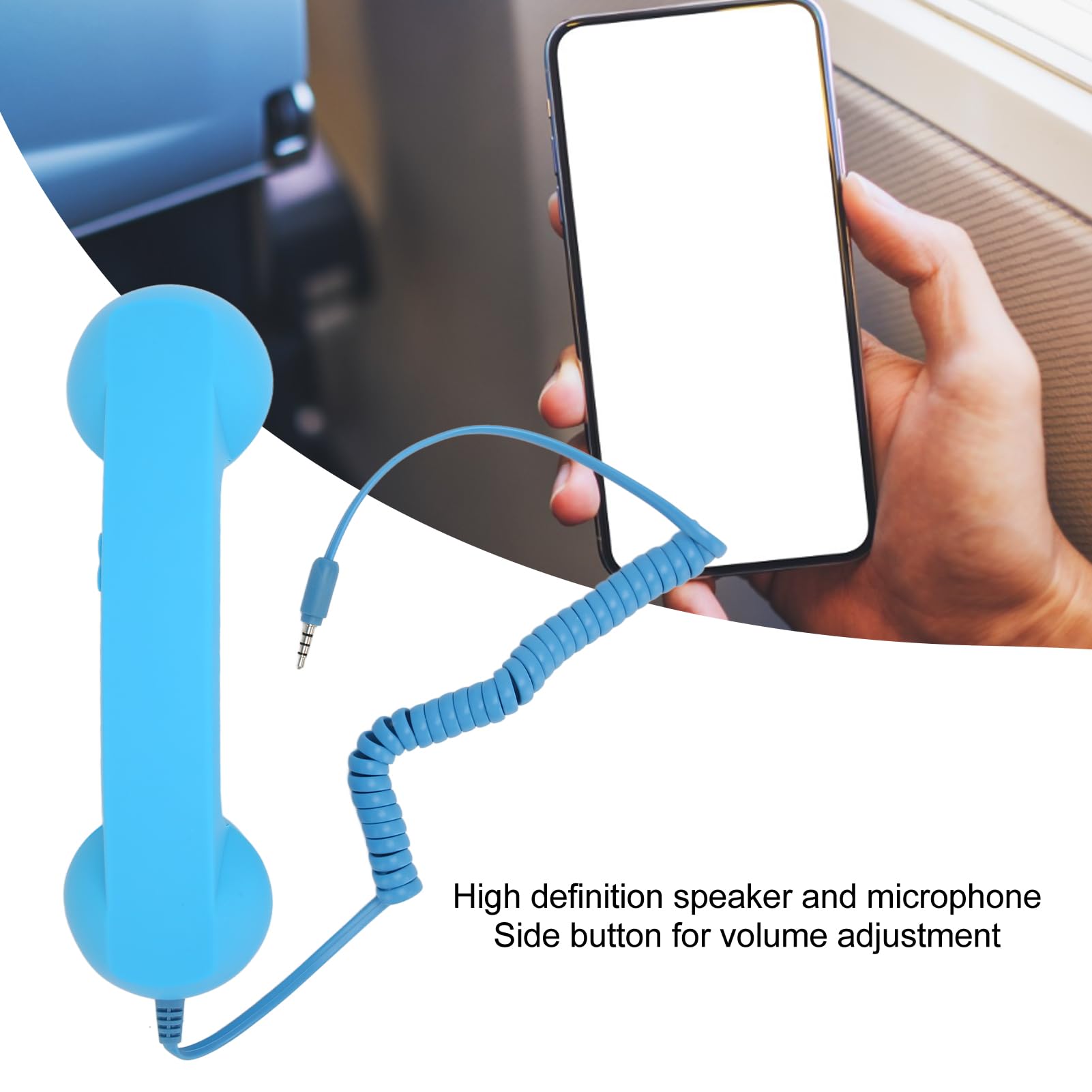 Combiné Téléphonique Rétro de 3,5 Mm, Récepteur de Téléphone Portable Filaire Résistant aux Radiations, Haut-Parleur Micro pour Tous Les Smartphones et Ordinateurs avec Prise