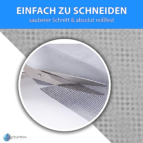 Fliegengitter Fliegenentz aus Fiberglas in Schwarz Insektenschutz, Fensterfliegengitter, Fensterfliegennetz, Insektenschutz Balkon Grösse 120x250cm(120 x 250 cm, schwarz)