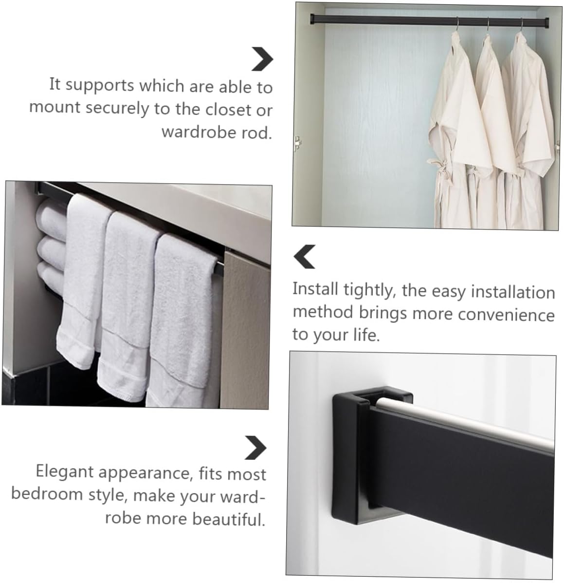 10pcs Closet Rod Brackets Heavy Duty Aluminum Alloy Clothes Rod Holders Wardrobe Pole Sockets for Hanging Clothes in Laundry and Closet Rust-Resistant Storage Supports