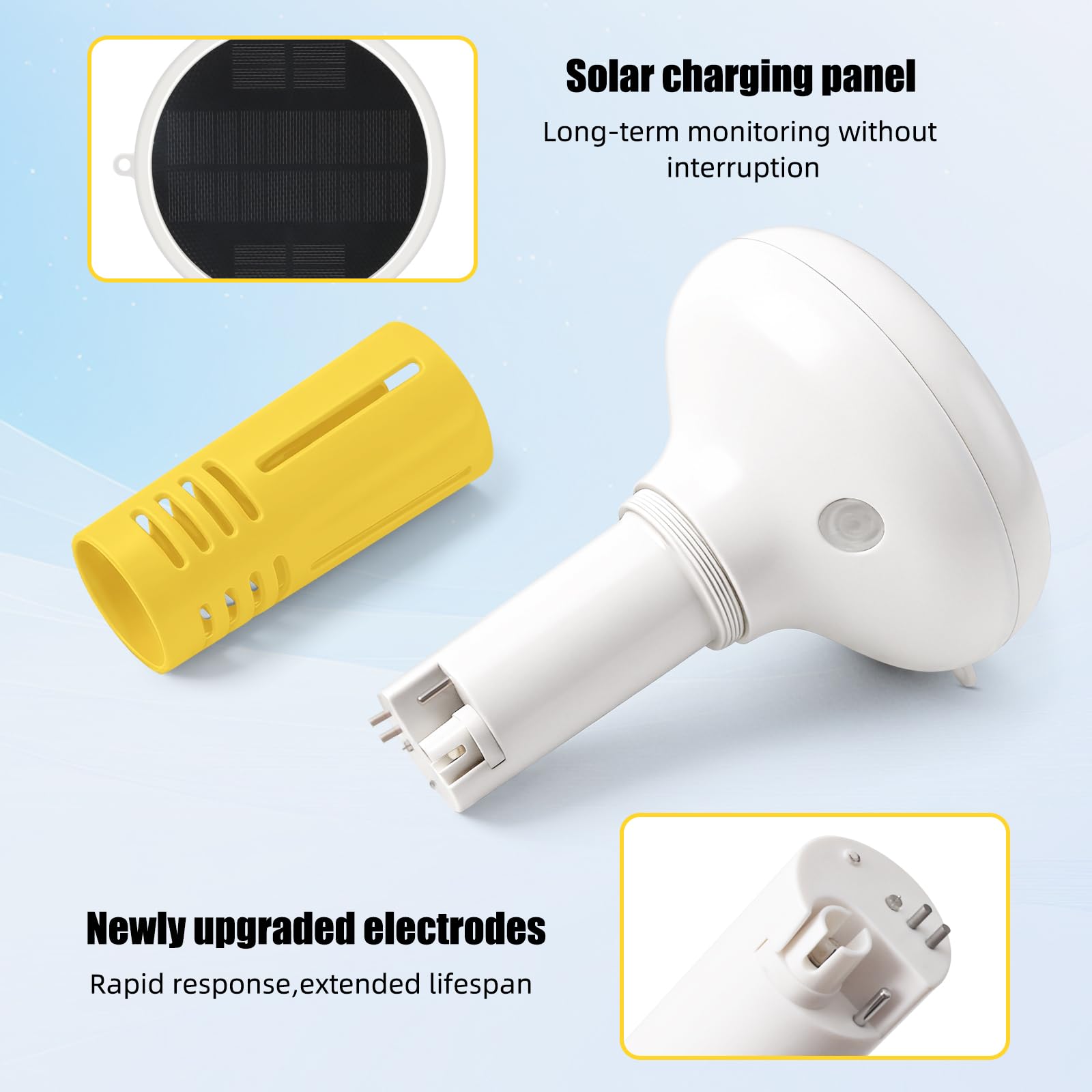 Für Smart Pool Wasserqualitätsmonitor, 7-in-1 für tuya WiFi Tester für pH-Salinität ORP CL-Temperatur, Echtzeit-App-Steuerung für Salzwasserpools