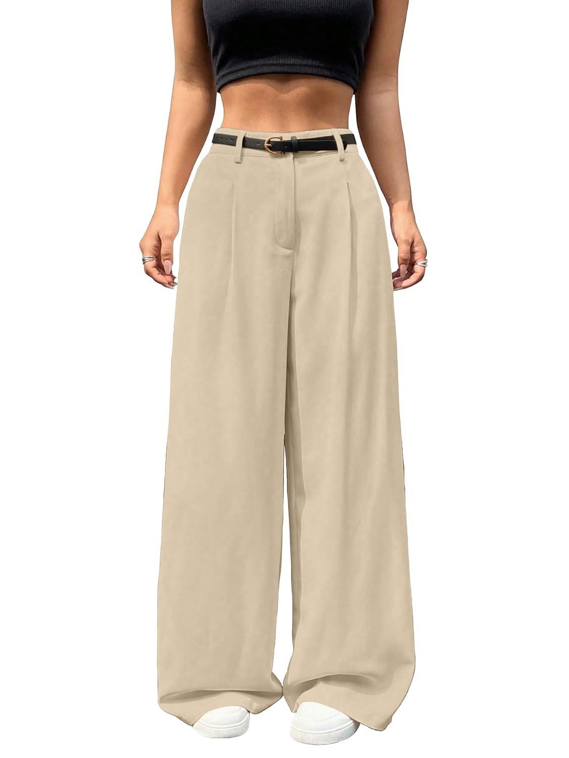 Shasmi Women’s Pleated High Waist Wide Leg Pants – Elegant Loose Fit Black Trousers with Pockets, Casual & Office Wear Str... - Review, Price and Buying Guide