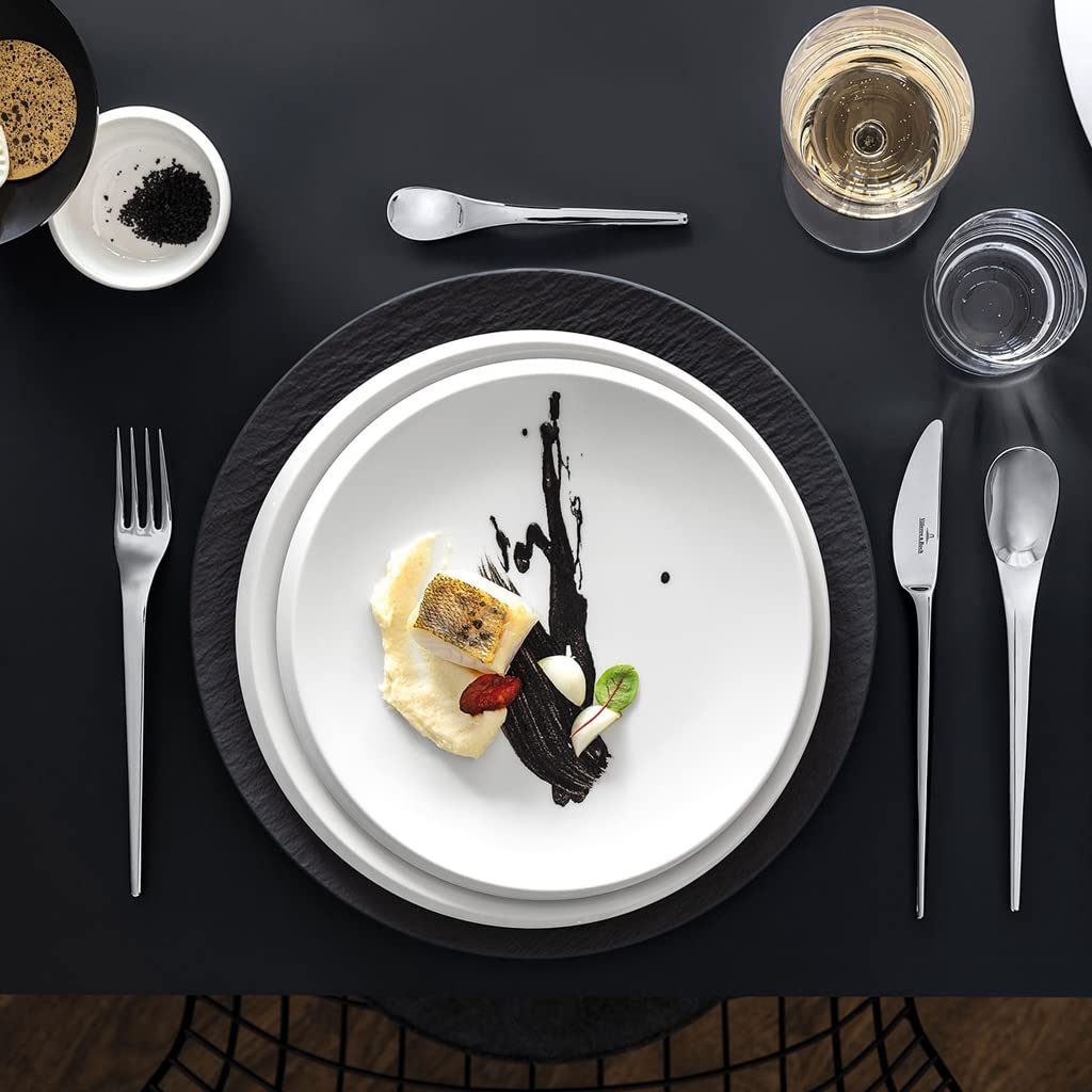Villeroy & Boch - NewMoon Besteckset 24-teilig Platin, Spülmaschinenfest, Besteck Set für 6 Personen Silber, Besteckset, Besteck, Edelstahl