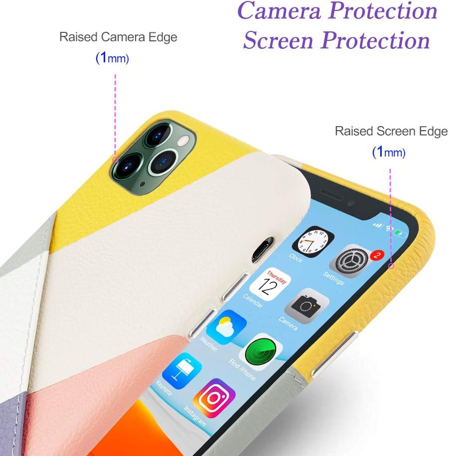 Suреr Sаlе 🛒 Cassenger Wonderful Series Leather Case Compatible with iPhone 11 Pro Max 2019- (Yellow & Beige)