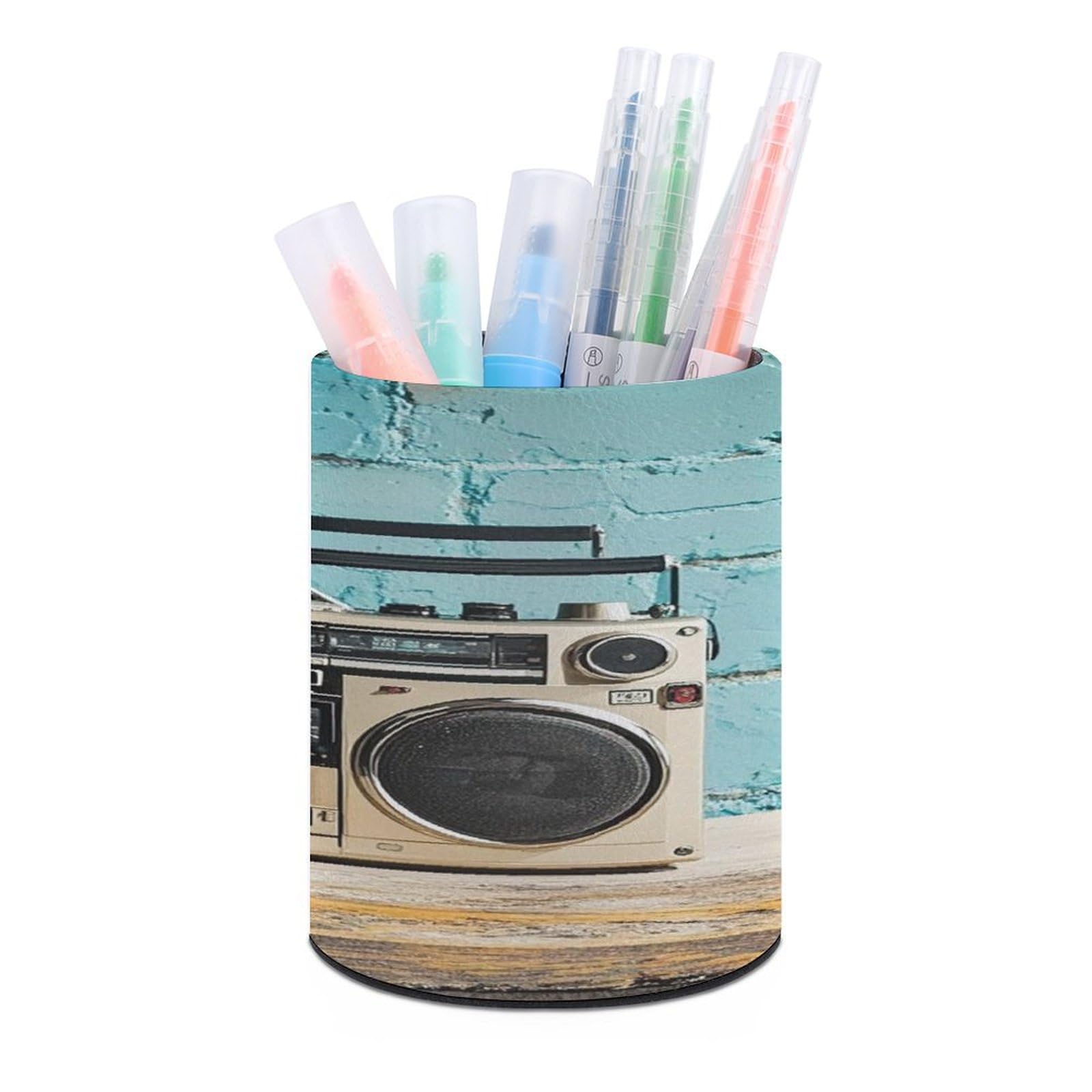 Porte-stylos mural vintage Boombox rond pour libérer votre bureau