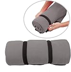 REDCAMP Linge de sac de couchage pour les adultes chauds ou froids, 75" Couverture de camping à fermeture éclair longue taille pour intérieur extérieur utilisé avec Sack, Gris et Bleu