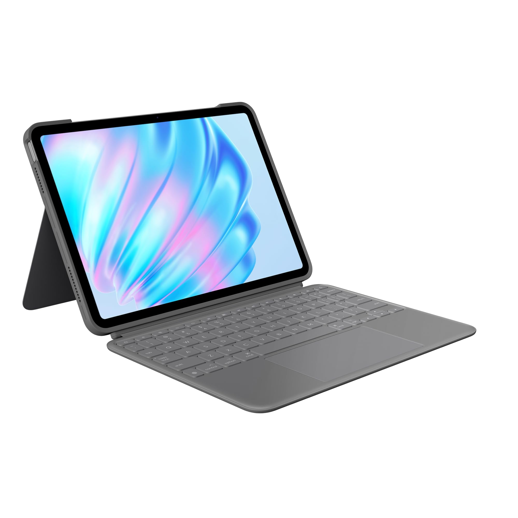Logitech Combo Touch, étui clavier pour iPad Air 11 pouces (M2 et M3), iPad Air (5e génération)- Clavier rétroéclairé amovible avec support, Clavier Français AZERTY - Gris