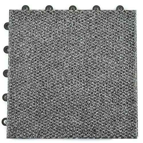 Greatmats Interlocking Carpet Tile, Modular, 1X1 Ft X .5 Inch Tiles, 20 Pack (Gray) #TOP2