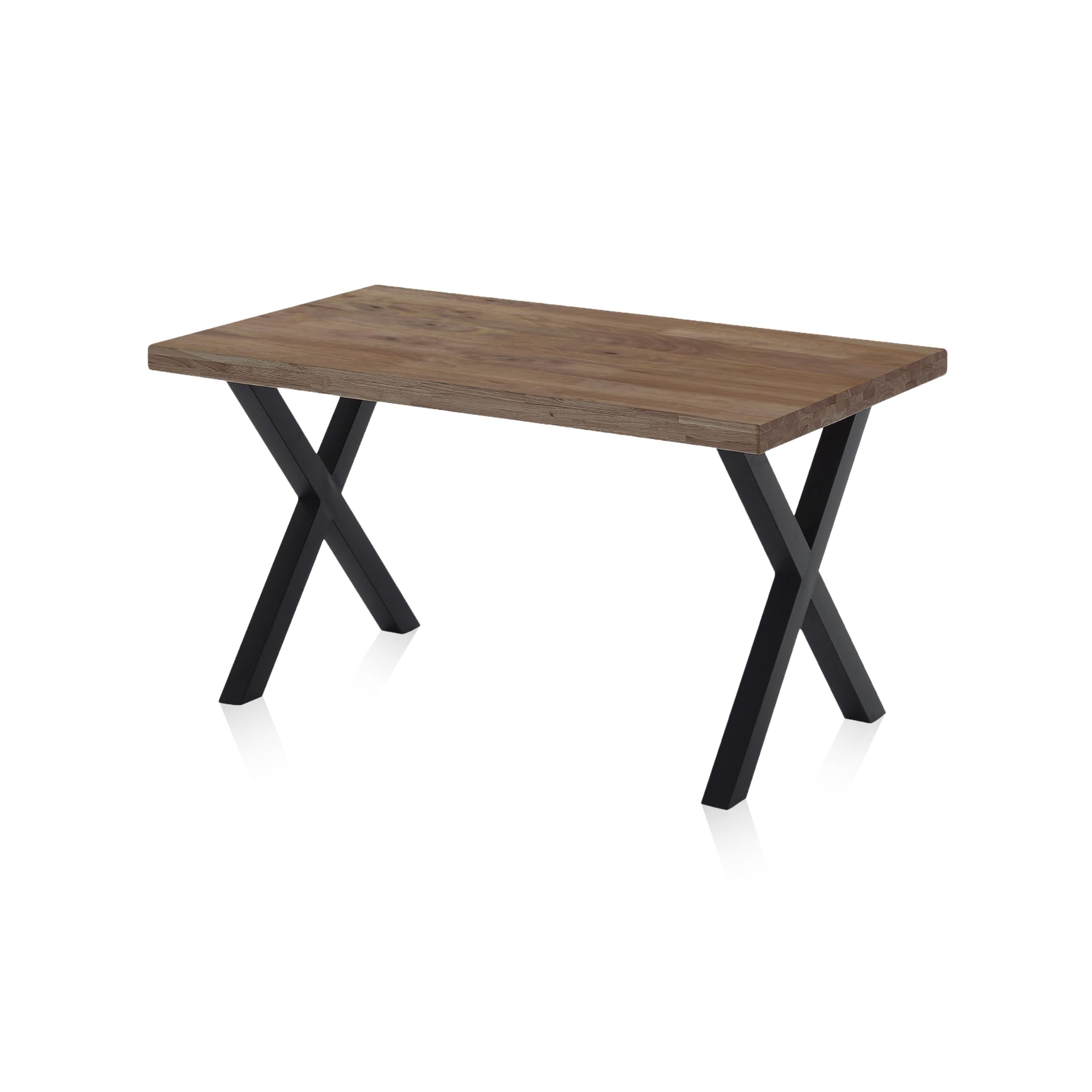 Adec Group X-Loft, Mesa de Comedor, Mesa de Salon, Acabado en Roble Boreal y Patas Metalicas Negro, Medidas: 140 cm (Largo) x 80 cm (Ancho) x 76 cm (Alto)