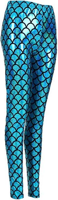 MHIM Fish Scale Mermaid Leggings Slim Fit Sports Yoga Gym Festival
