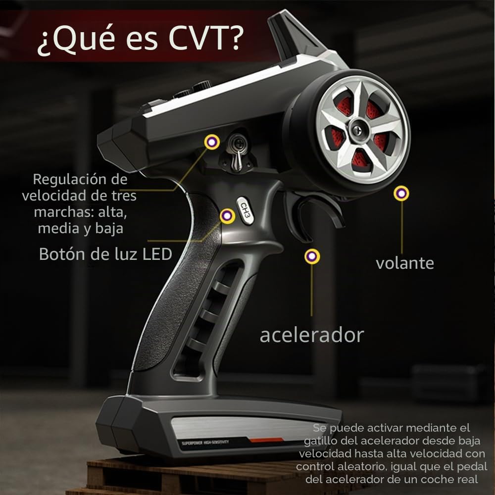 Coche teledirigido para adultos, 1/16 sin escobillas, 70 km/h, alta velocidad 4WD, coche de carreras todoterreno, 3 pilas (azul)
