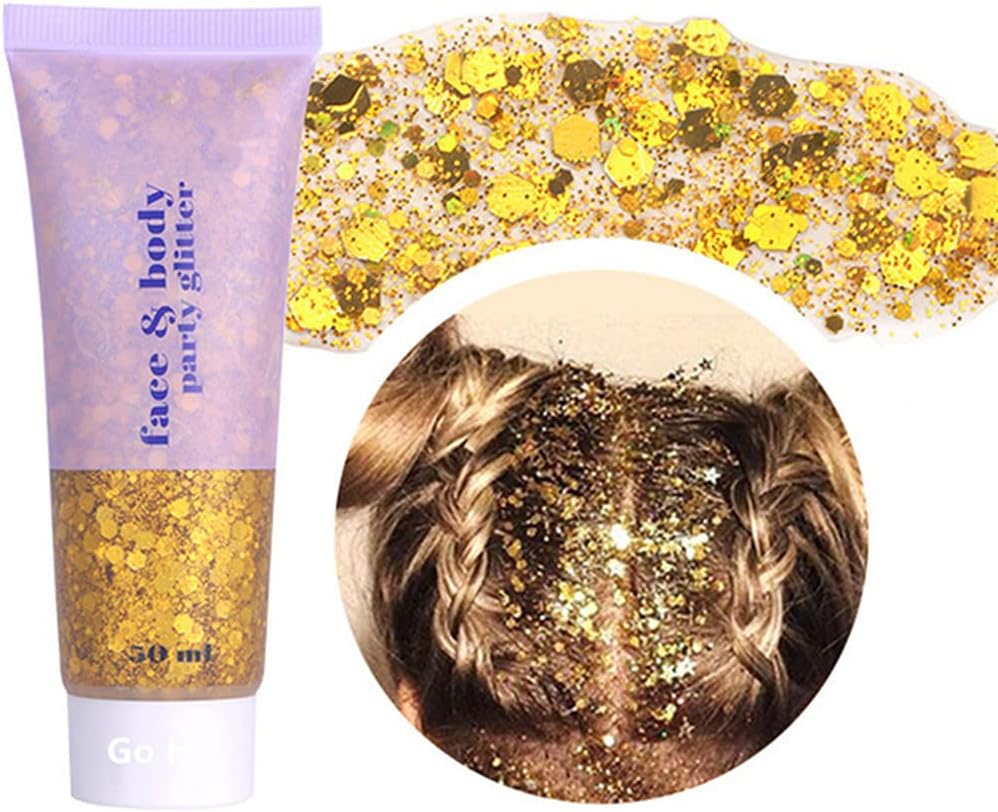 Go Ho Gold Body Glitter Gel,Singer Concerts Face Glitter