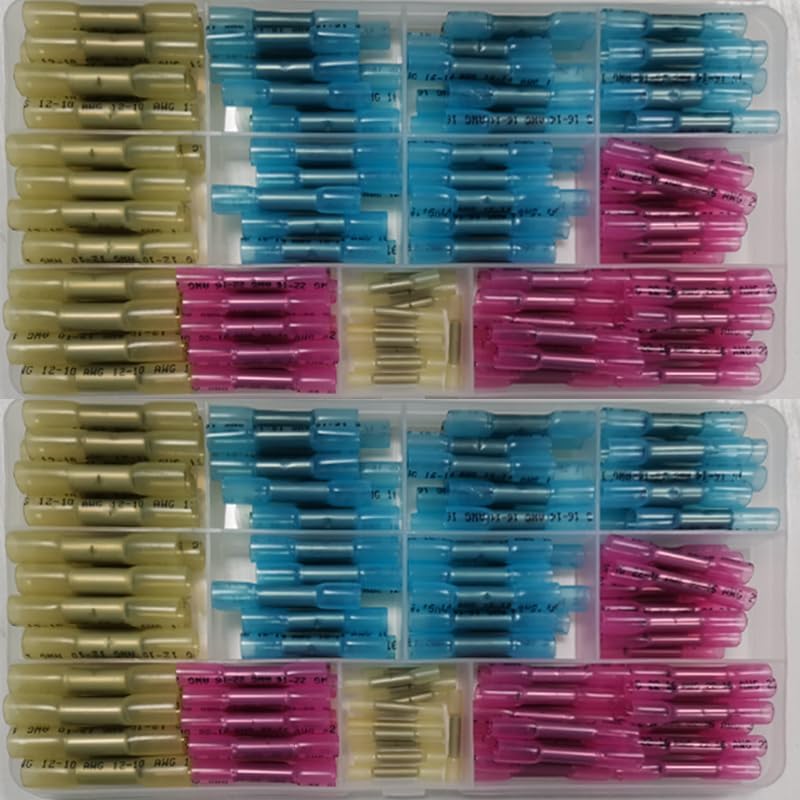 135pcs Waterproof Solder Seal Wire Connectors Heat Shrink Butt Crimp Connectors Electrical Wire Terminals Wire Connector