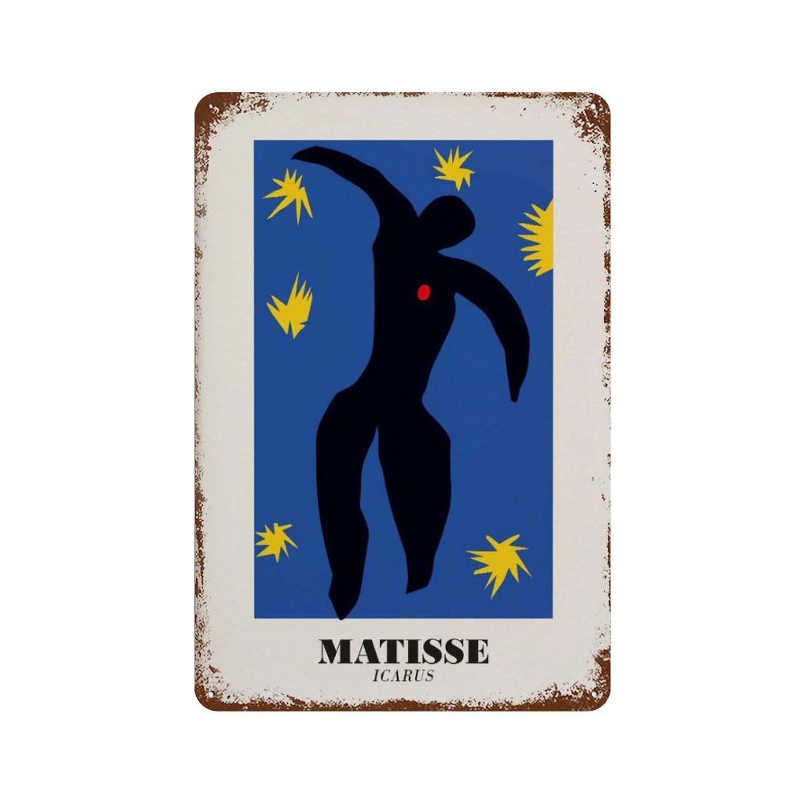 xiaoxiaoshen Matisse Icarus Papiers Decoupes, Modern Wall Decor Art Metal Tin Poster Modern Home Decor Art Home Bar Shop Decorations Vintage Sign 30x20cm