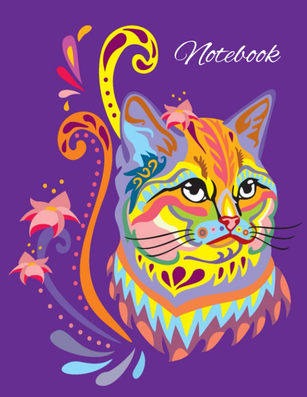 CAT NOTEBOOK: 110 COLLEGE RULED LINED PAGES 8.5"x11" COMPOSITION NOTEBOOK TABLET