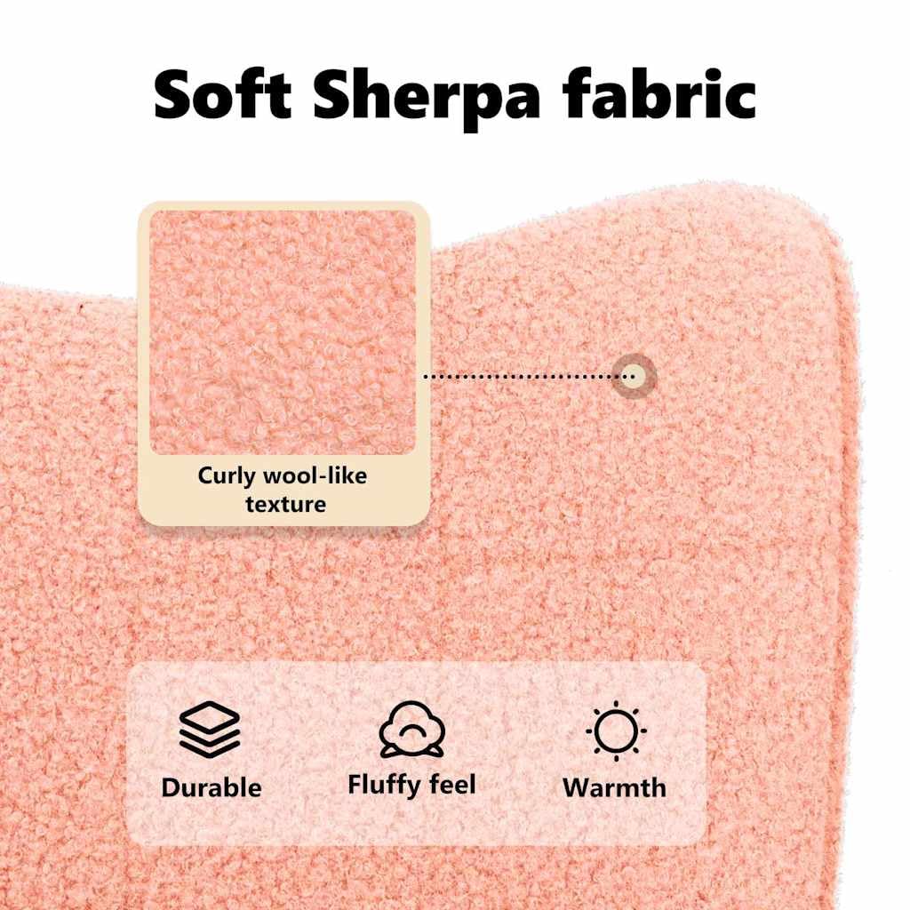 vidaXL Mecedora Rosa Tela Sherpa, Sillón para Sala, Silla Mecedora Moderna, Asientos Elegantes, Rocker Acolchado, Estilo Minimalista para tu hogar