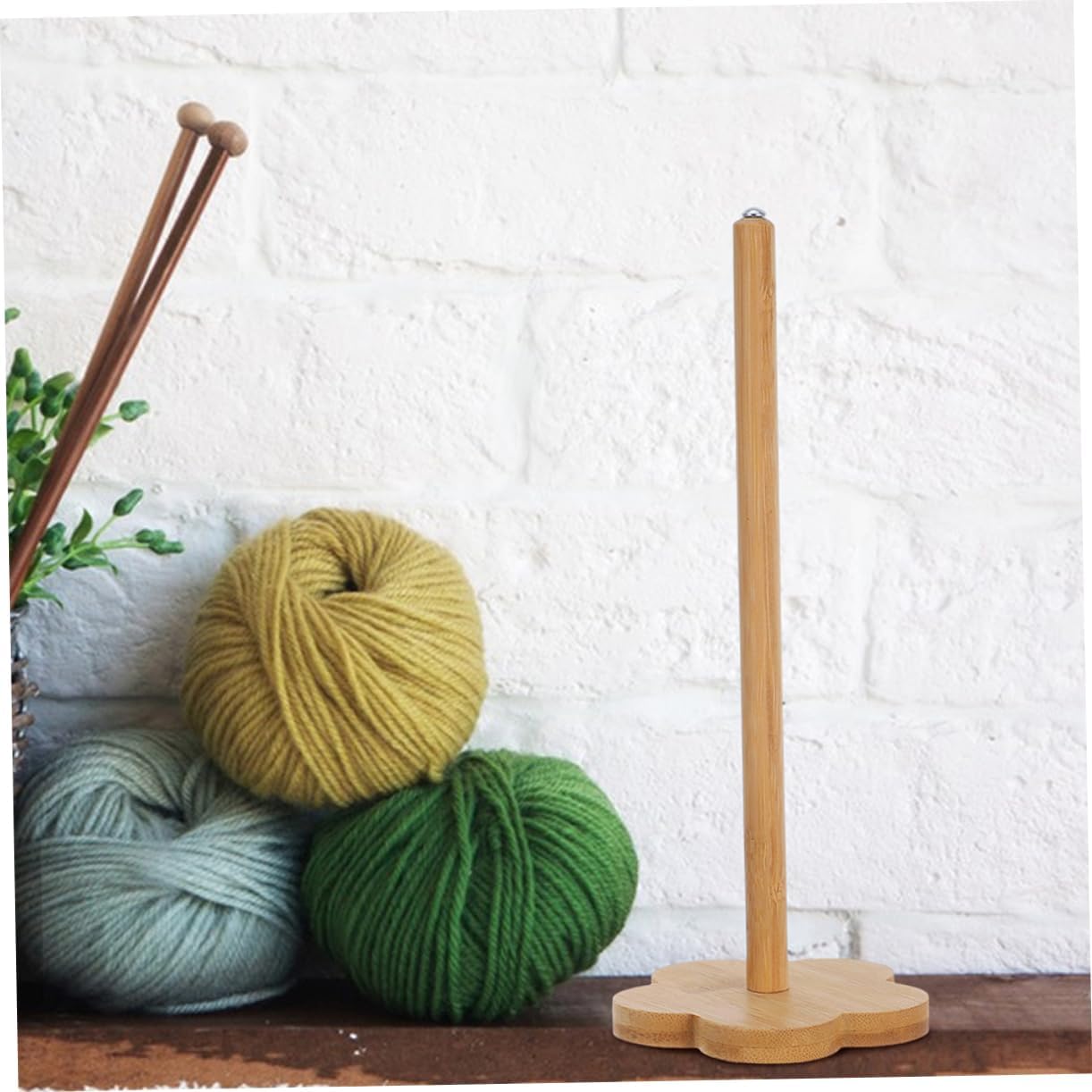 DOITOOL 2pcs Drop Spindle Top: DIY Wheel Yarn Spinner Hand Cranked Wooden Spinning Wheel Tool for Beginners Yarn Making