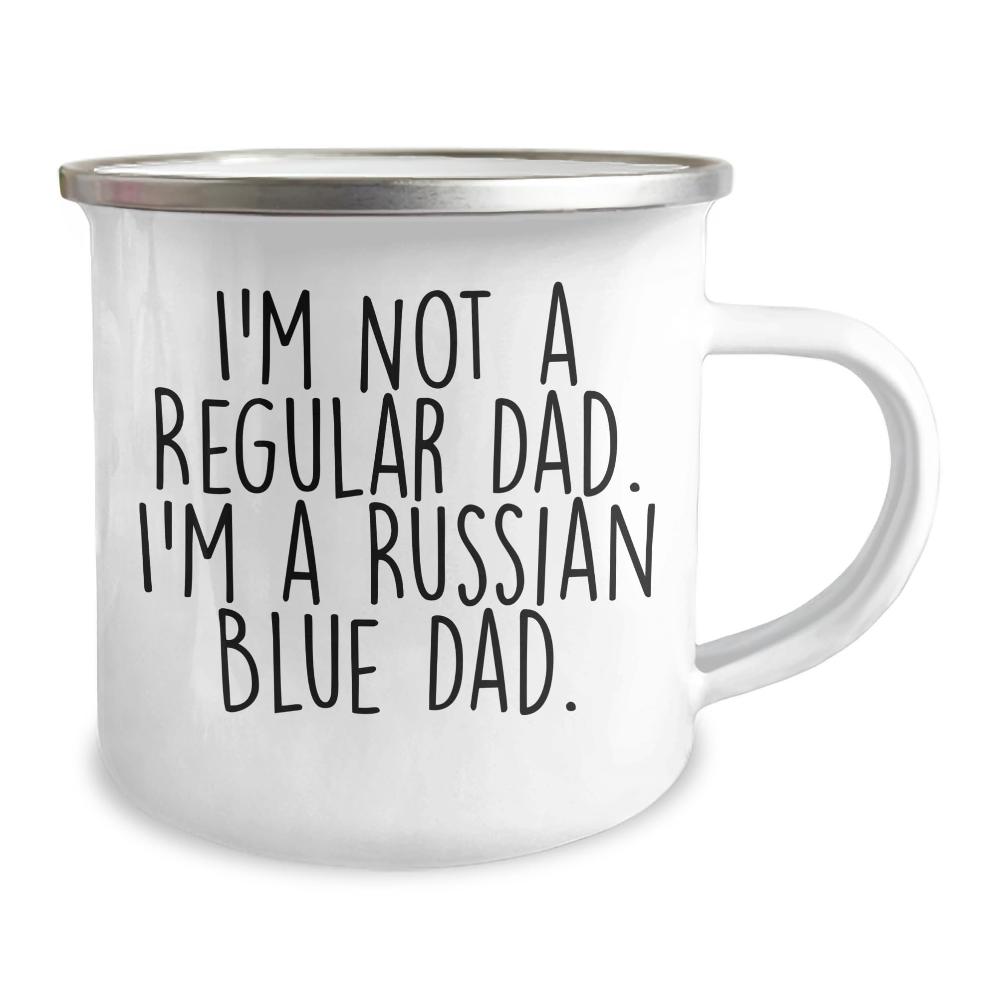 Russian Blue Cat Camping Mug Gifts for Dad from Men - Funny Quote