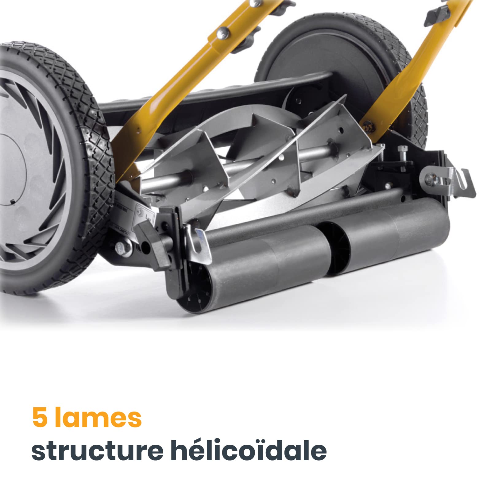 STIGA Tondeuse Hélicoïdale à Poussée SCM 240 R, Largeur de coupe 40 cm, 5 lames, Noir/Jaune/Gris