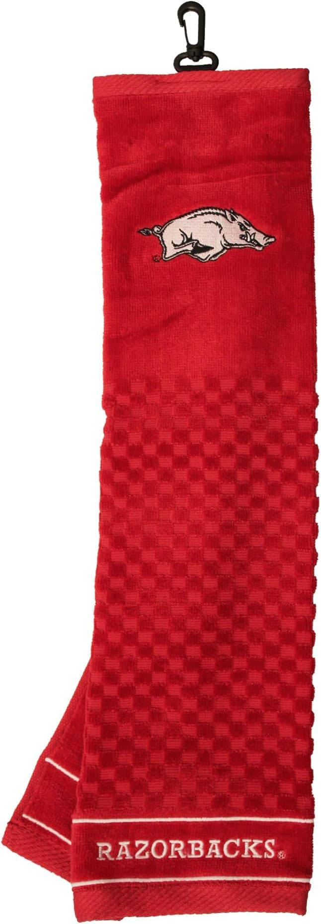 Team Golf NCAA Arkansas Razorbacks Embroidered Golf Towel, Checkered Scrubber Design, Embroidered Logo (Pack of 6)