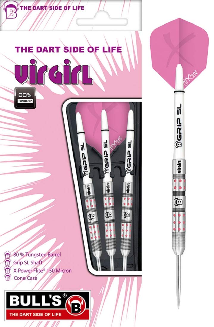 Bull's Virgirl Vr1 Steel Dart 21 g, srebrny/różowy