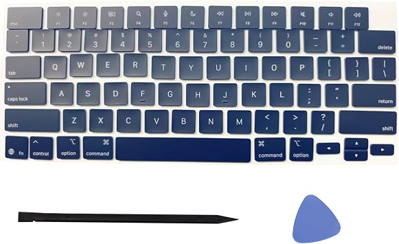 Replacement keyboard key cap key, 1 set key cap MacBook Pro/Air Retina 14.2"/16.2" Model A3403 2024-2025 Midnight Blue