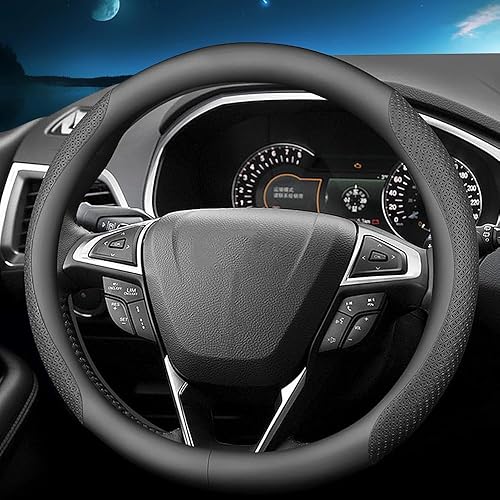 Miniatura 9 de Funda de volante de automóvil personalizada para Ford. Funda de cuero napa ultrafina a la moda, diseño antideslizante, modificación interior de