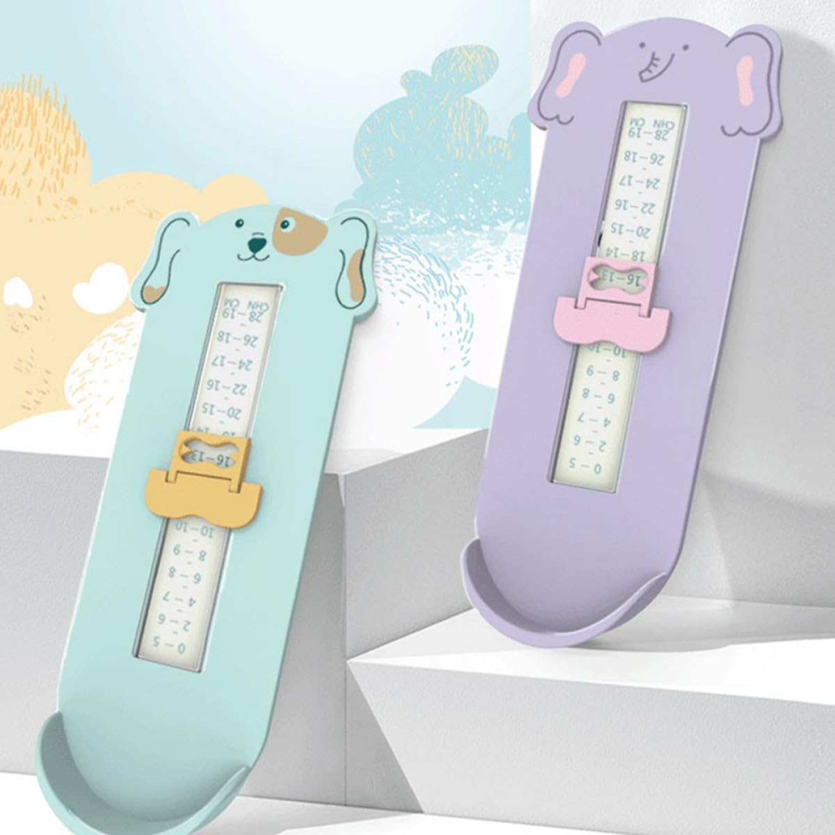 Foot Measurement Device Ruler Shoes Size Measurer with Cute Foot Measuring Tool for Accurate Shoe Size Chart