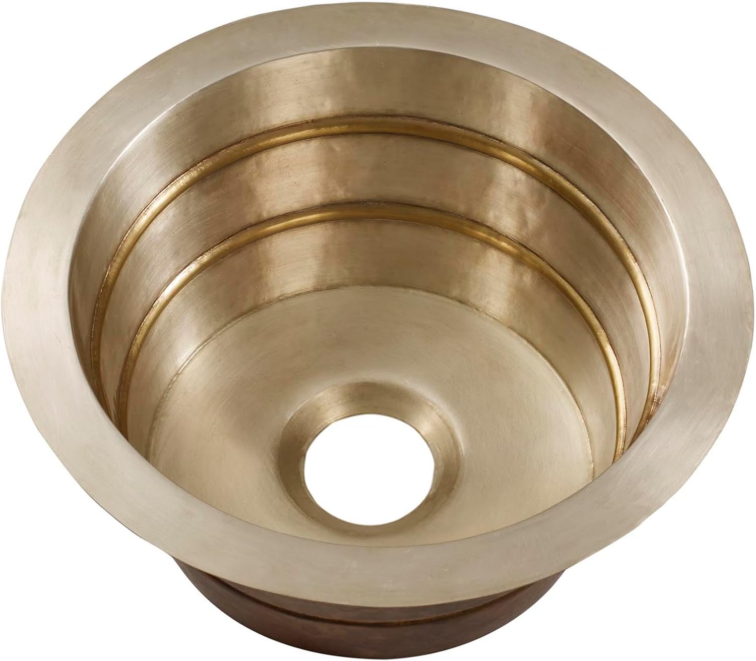 Thompson Traders – Quintana Round Bar Sink, 17 in, Satin Brass and Burnished Nickel