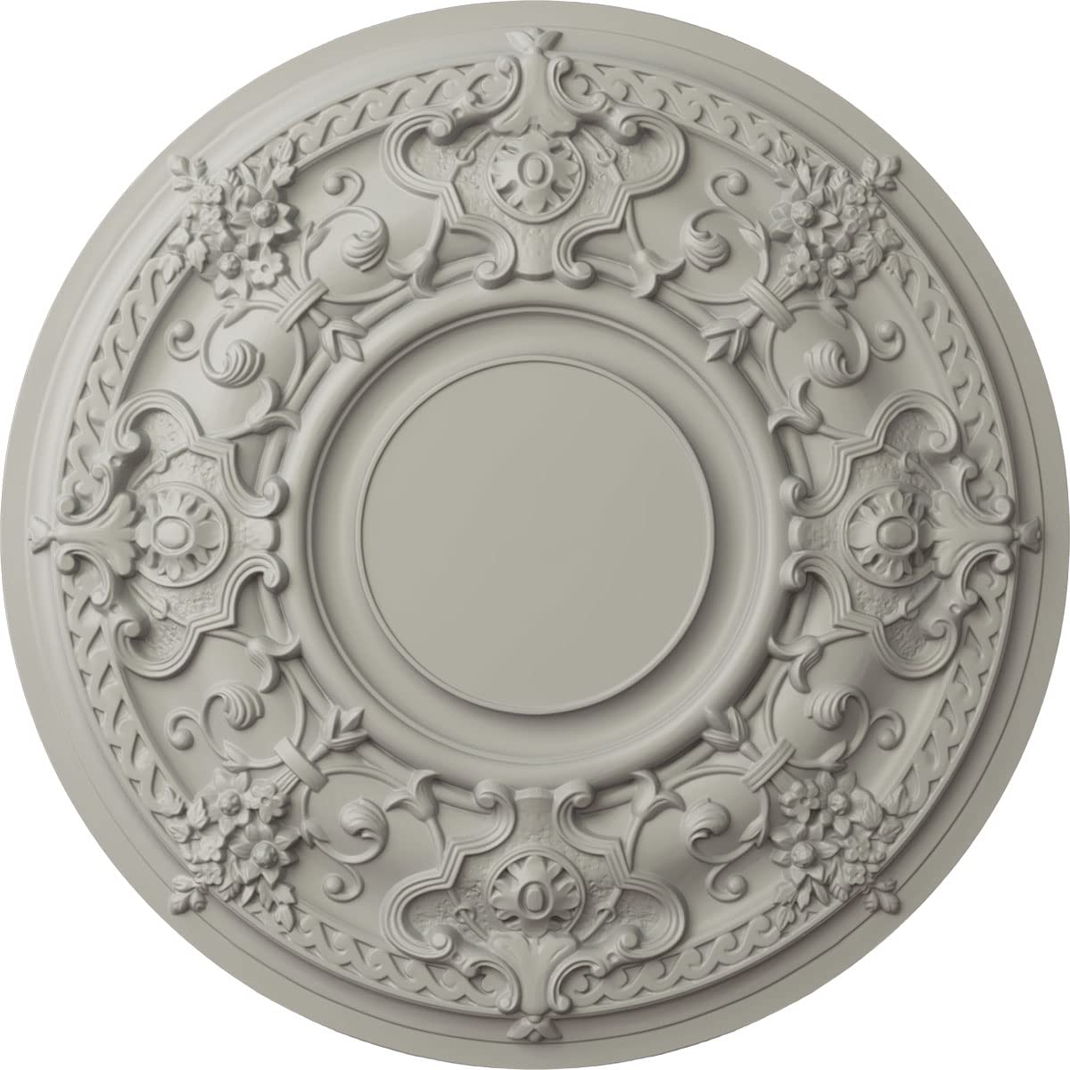 Medallón de techo grande de 38 pulgadas cobre antiguo moldura ornamental clásica