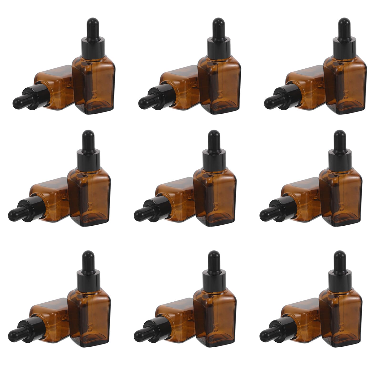 COLLBATH Braunglas Tropfflasche 20ml, Quadratisch, 20 Stück-pack | Feine Pipette, für Öl und Serum, Wiederbefüllbar, für Probenlagerung zu Hause