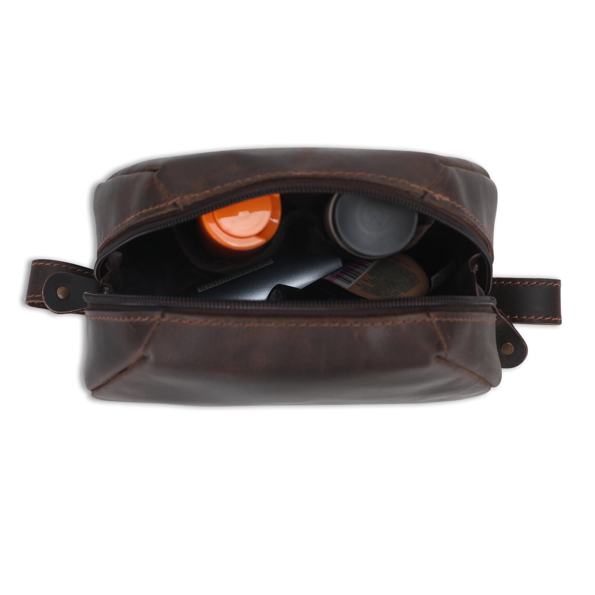 Reise-Make-up-Tasche aus Leder für Damen, Make-up-Tasche mit Pinselhaltern, Arbeitsplatten-Organizer, kleine Make-up-Tasche, Make-up-Aufbewahrung, professionelle Make-up-Kulturbeutel