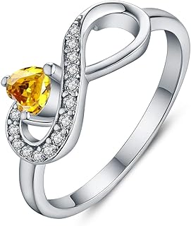 Mujer Anillo Infinito de Compromiso de Plata de Ley 925 con Aguamarina Azul creada circonita cúbica AAA