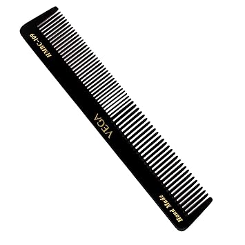 Vega Half Coarse and Half Fine General Grooming Comb, Black